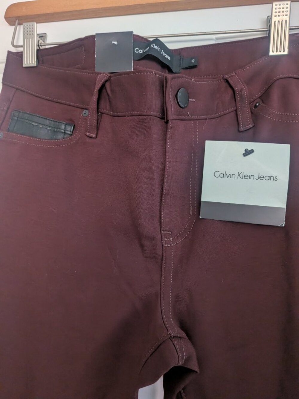 Calvin Klein Stretch Jeans Size 10 merlot NWT - Picture 3 of 7